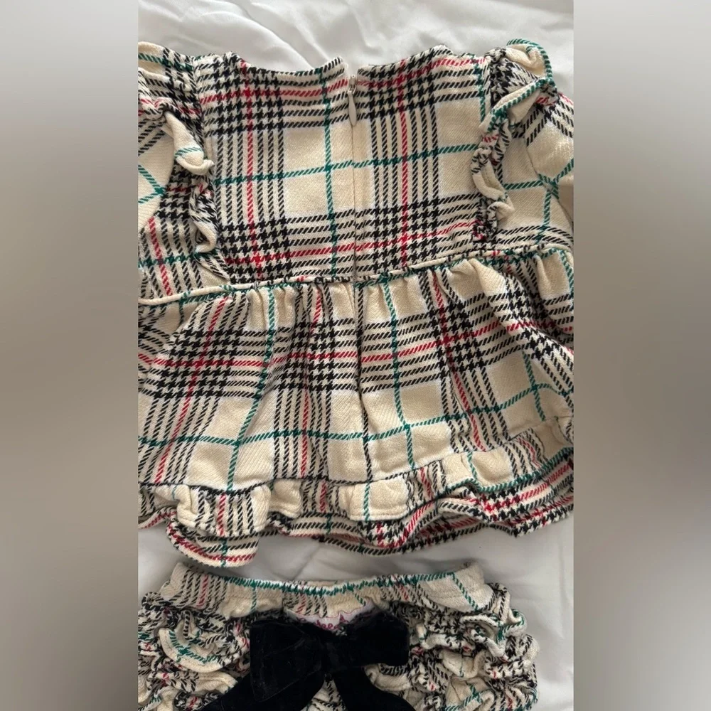 Ruffle Butts Plaid Diaper holiday outfit size 6-12 months